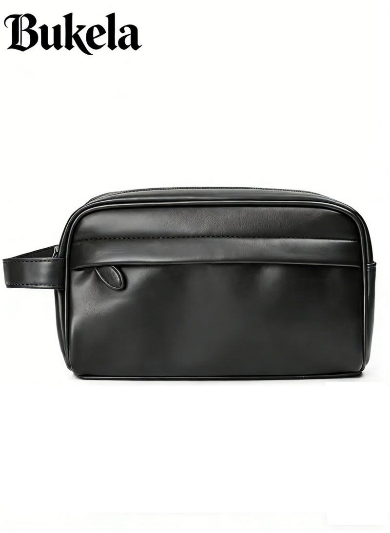 Bukela Fashion Men's Business Clutch Bag Handbag for Men Wallet With Large Capacity Casual Washing Bag Clutch Wallet Black Wallet for Mens - Image 1
